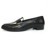 Lunar "Seville" Black/ Animal Print Leather Loafer