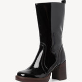 Tamaris Black Patent Heeled Boot