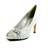 Lunar " Lyla" Silver Peep Toe Court Shoe