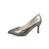 Lunar  "Petal" Pointed Toe Court Shoe in Metallic Pewter