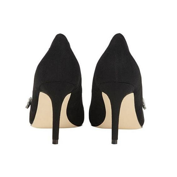 Black diamante court shoes best sale