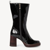 Tamaris Black Patent Heeled Boot