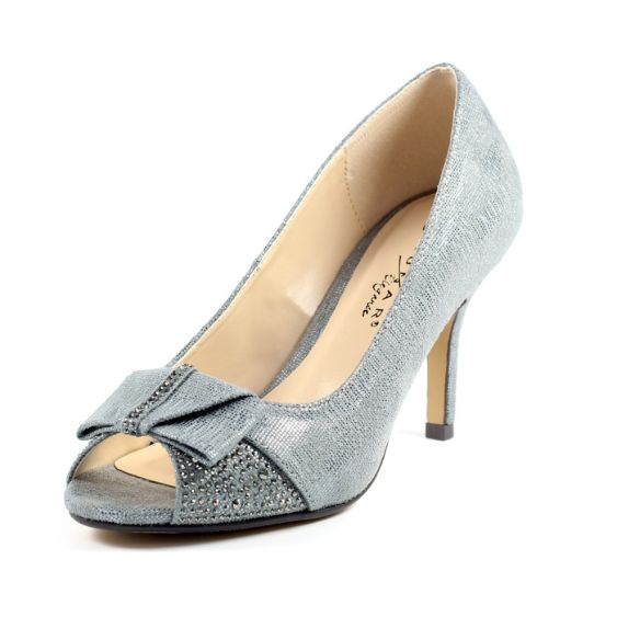 Pewter peep clearance toe pumps