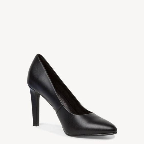 Marco Tozzi Black Matt Court Shoe