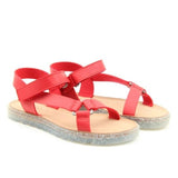 Heavenly Feet " Noe Vegan" Recycled Sandal in Red