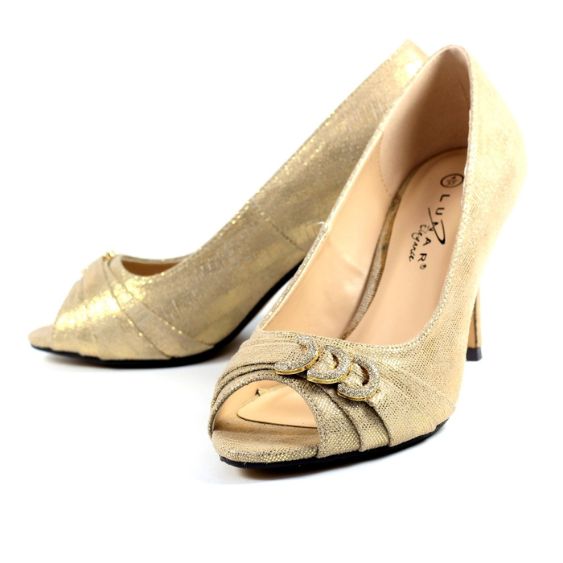 Juicy Couture Gold 2024 Peep Toe Shoes